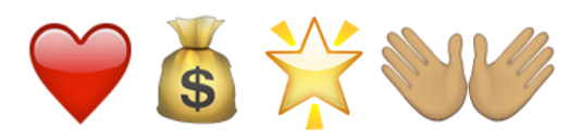 Heart, Gold, Star, and Wings Emoji Heart, Gold, Star, and Wings Emoji